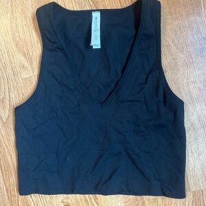 Athleta Black V-Neck Crop Tank